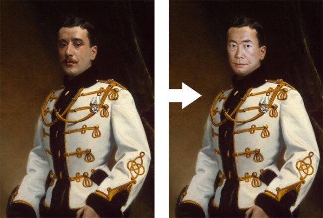 intégrer visage peinture photoshop