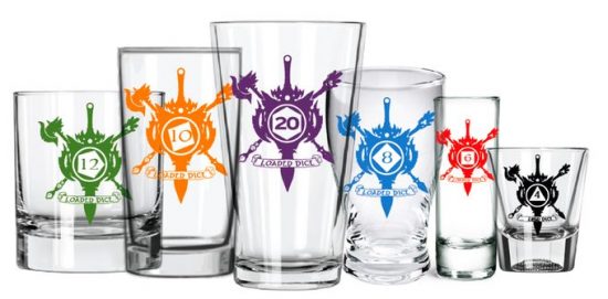 Des verres à boire gradués selon les dés de jeux de rôles 1 set de dé pour jeu a boire