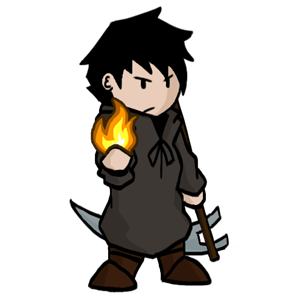 boule de feu à la main