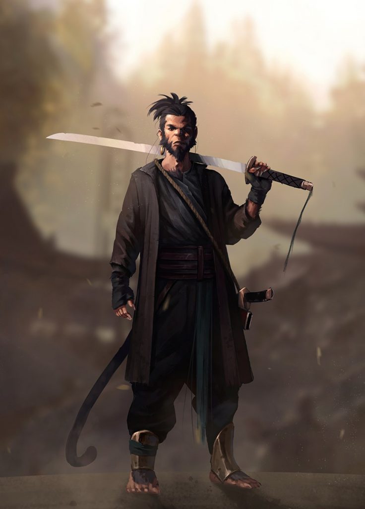 Interview jdr : Les chroniques de l’Ombre 5 chronique de lombre illustration samurai