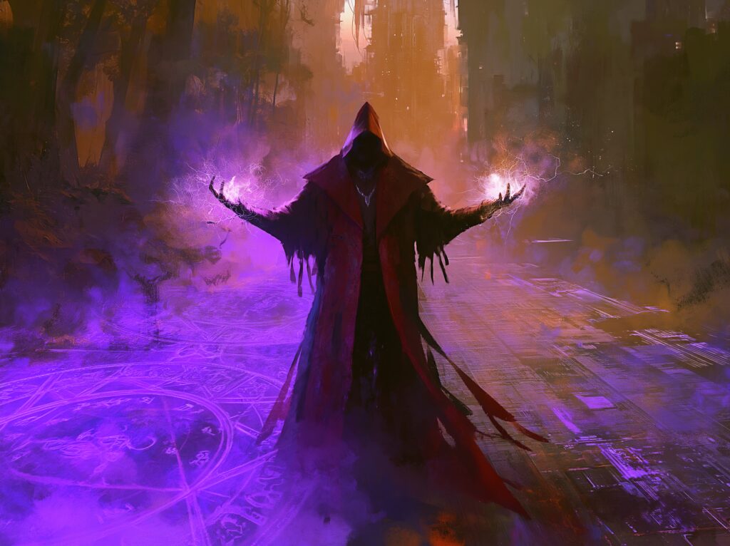 Mage éveillé à la croisée de deux réalités, magie arcanique et technologie, univers gothique-punk du Monde des Ténèbres