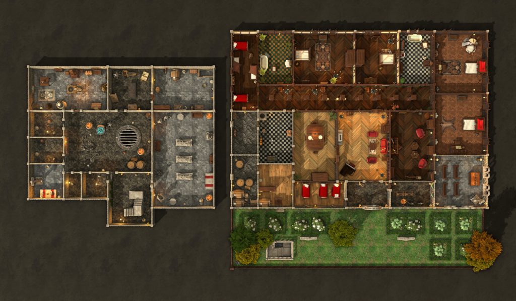 Le pack GeekPowa de maps Dungeon Alchemist ! 8 Chateau et souterrains jour
