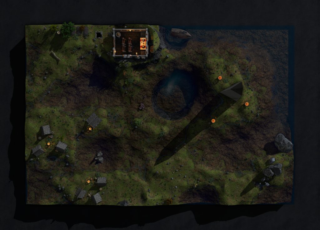 Le pack GeekPowa de maps Dungeon Alchemist ! 11 presqu ile des pecheurs superstitieux nuit 1