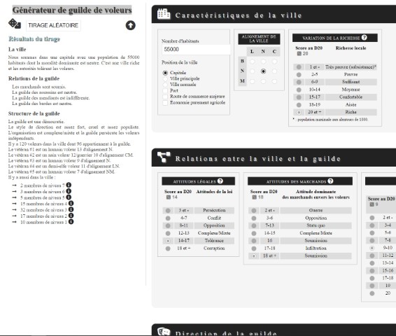 Generateur de guilde de voleurs