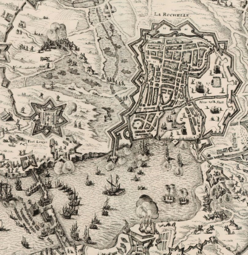 Carte du siège de La Rochelle en 1627