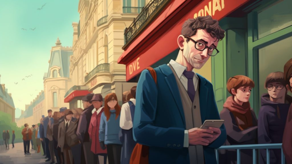 Un parisien fait la queue