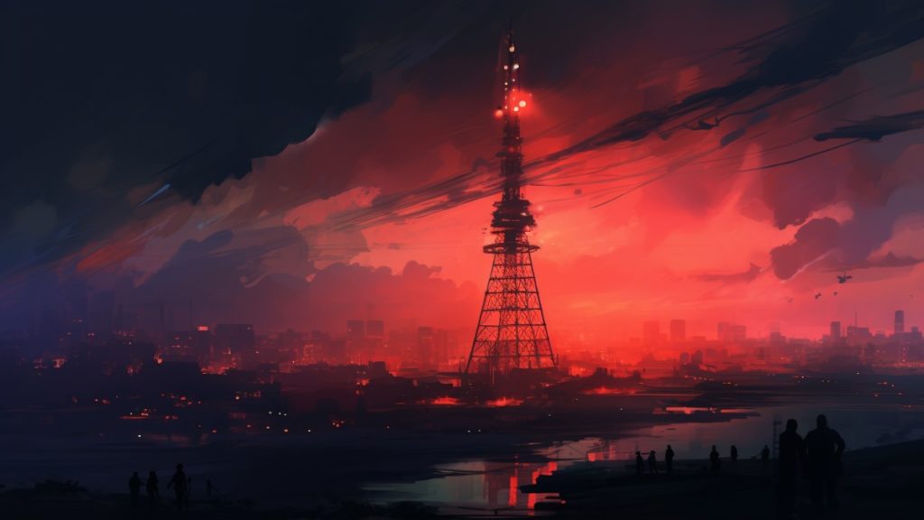 une antenne au loin