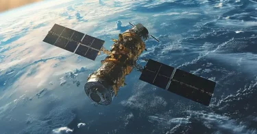 Un satellite en orbite au-dessus de la terre