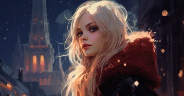 Noel geek et roliste avec une mère noel en ville
