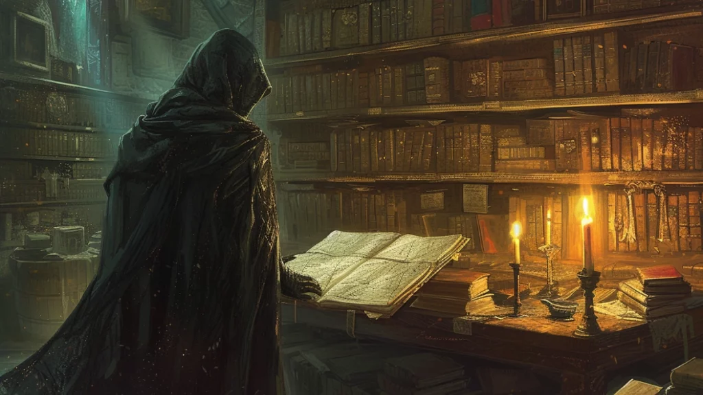 L'art de la négociation de contrat chez les aventuriers 3 un voleur en cape noire prépare des textes