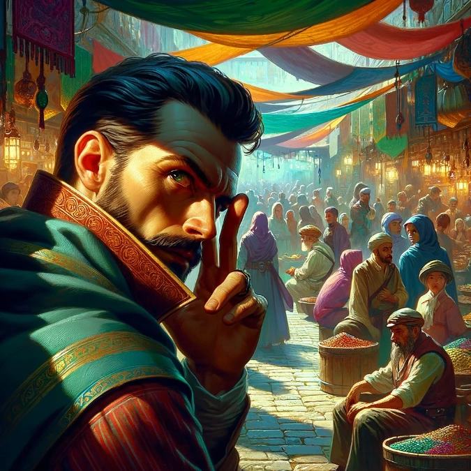 L'art de la négociation de contrat chez les aventuriers 6 un mage dans un marcher