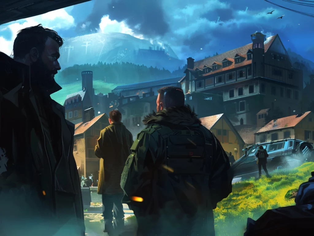 illustration étrange france des enqueteurs arrivent dans un refuge de montagne