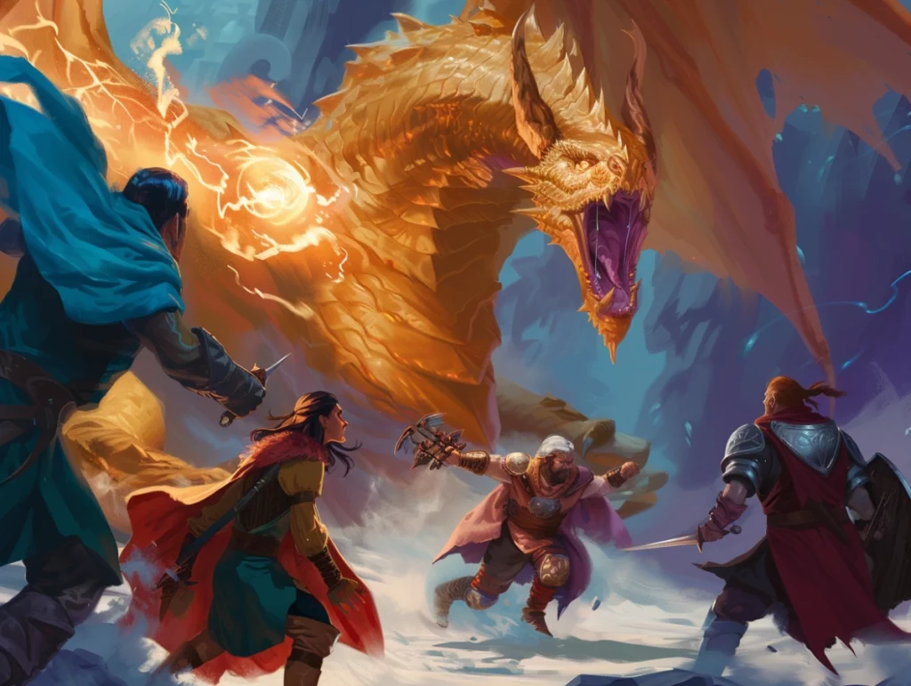 2024 Player's Handbook - Toutes les nouveautés et améliorations - D&D/OneDnD/DnD5.5 1 une bande d'aventurier et un dragon