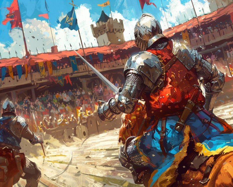 Chevalier qui joute dans le jdr Pendragon V6