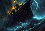 un bateau dans la tempete