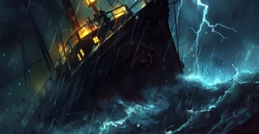 un bateau dans la tempete