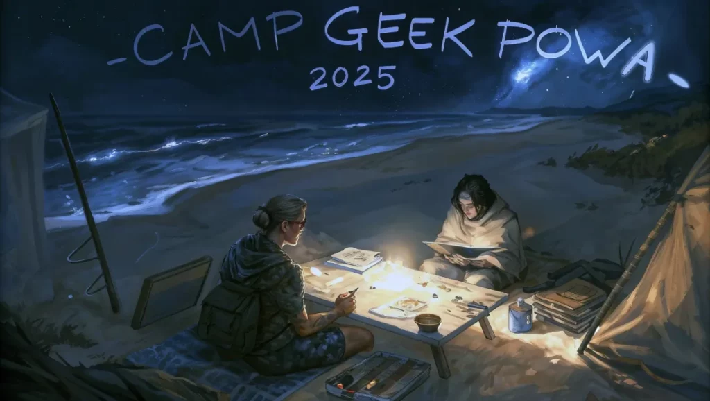 Camp Geek Powa deux rolistes au bord de la plage