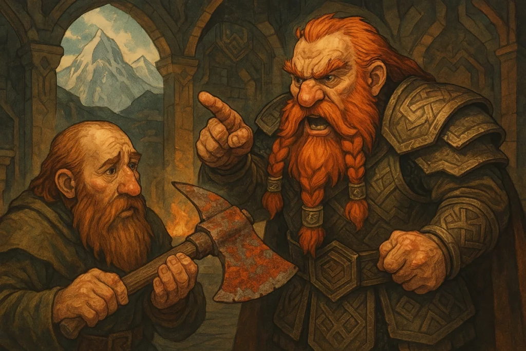 Portrait des membres du clan Piquepierre et Rouille dans une ambiance médiévale-fantastique