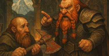 Portrait des membres du clan Piquepierre et Rouille dans une ambiance médiévale-fantastique