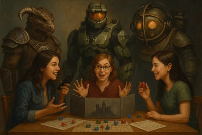 un groupe de joueuse de jeu de role dans des univers adaptés de jeu vidéo
