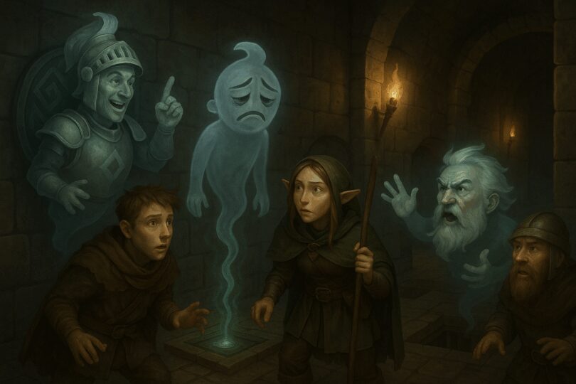 illustration style dnd d'un donjon hanté