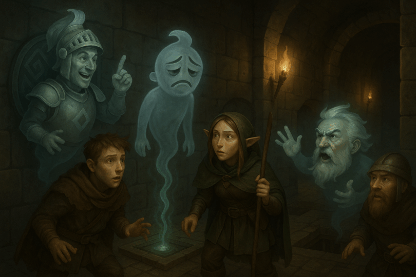 Humanisez Vos Donjons : Le Guide (presque) sérieux pour des antres qui ont (enfin) de la Personnalité ! 4 illustration style dnd d'un donjon hanté