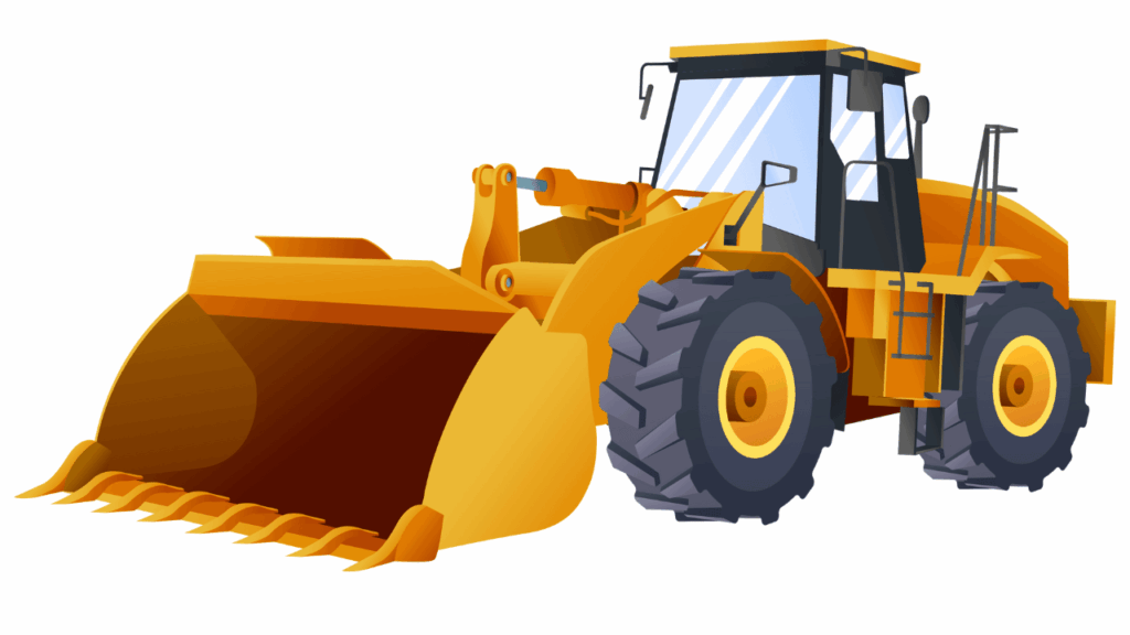 Engin de chantier, pelle tracteur