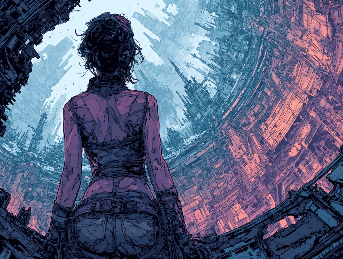 Vu dune megalopole cyberpunk