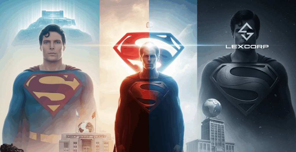 Le Superman de James Gunn face aux anciens films 1 De triptyque d'illustration Superman.