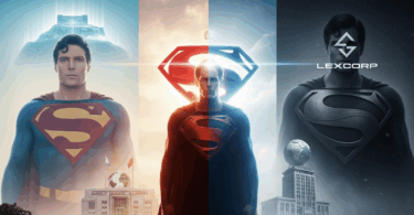 De triptyque d'illustration Superman.