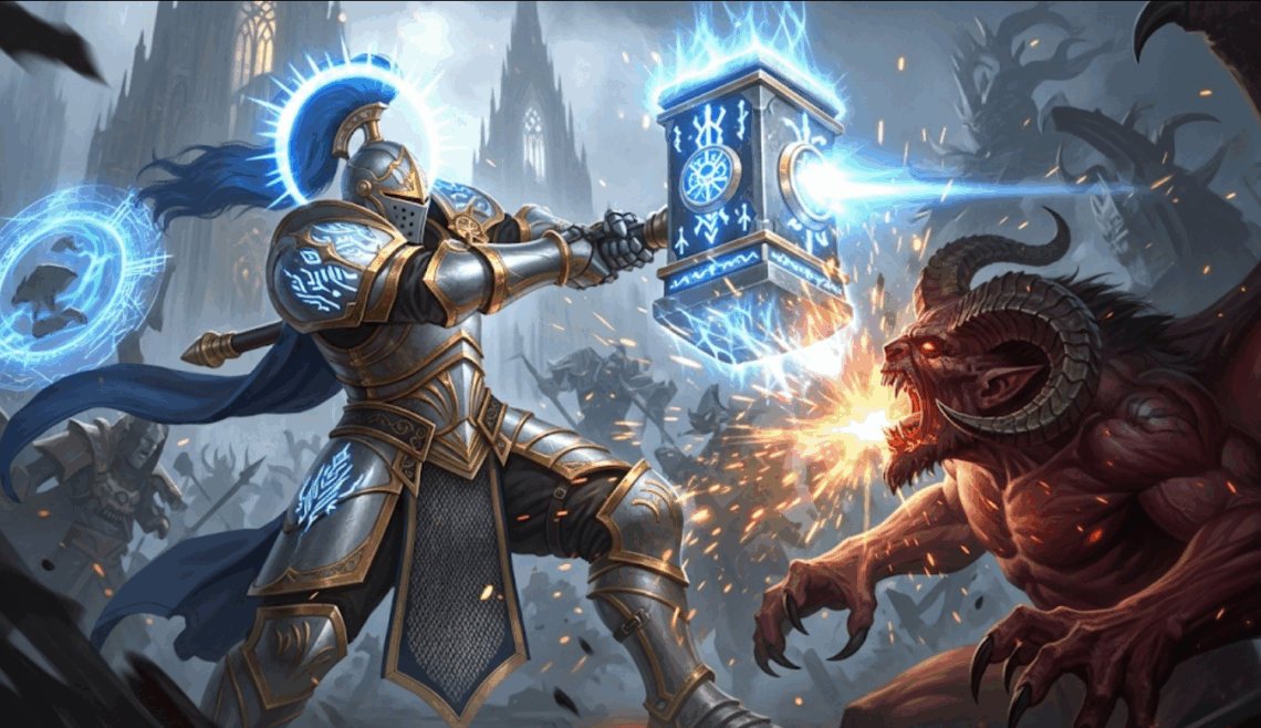 Jouer un Paladin dans Donjons et Dragons 2024 1 un paladin vs un démon