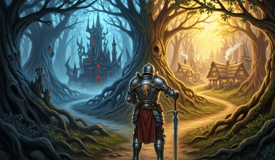 Jouer un Paladin dans Donjons et Dragons 2024 4 illustration un paladin à la croisée des chemins