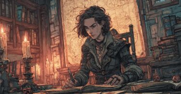 Illustration d'une joueuse de JDR solo