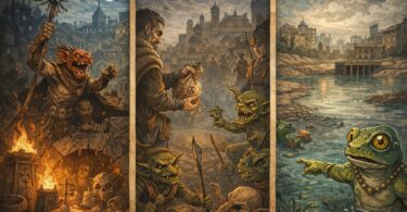 Triptyque d'illustration pour dans un univers médiéval fantastique