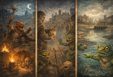 Triptyque d'illustration pour dans un univers médiéval fantastique