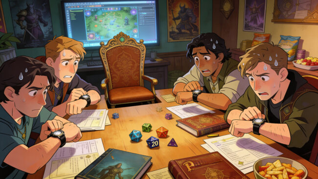 Guide narratif pour gérer l'absence d'un roliste en pleine campagne 1 Les joueurs de jeux de rôle attendent le joueur absent