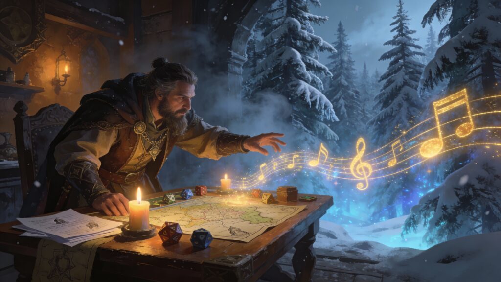 Illustration: MedFam, an MJ sends sound to his players