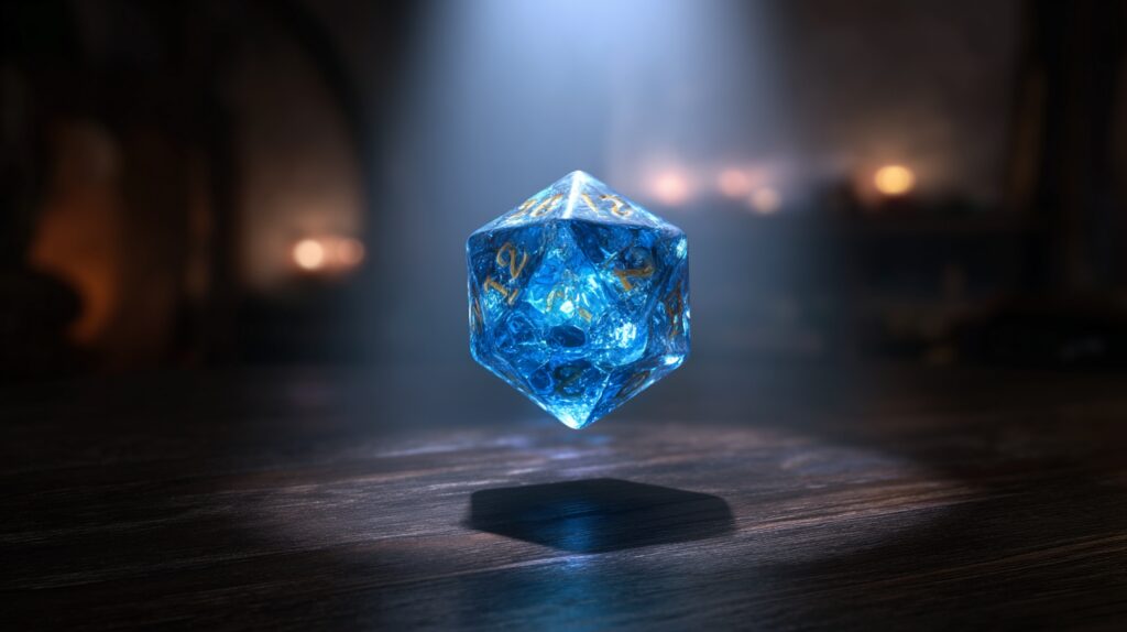 Des 20 translucides bleus