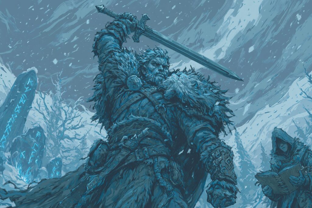 Guerrier nordique pretant un serment de fer