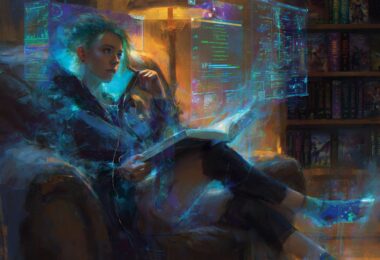 Lecteur plonge dans un roman LitRPG