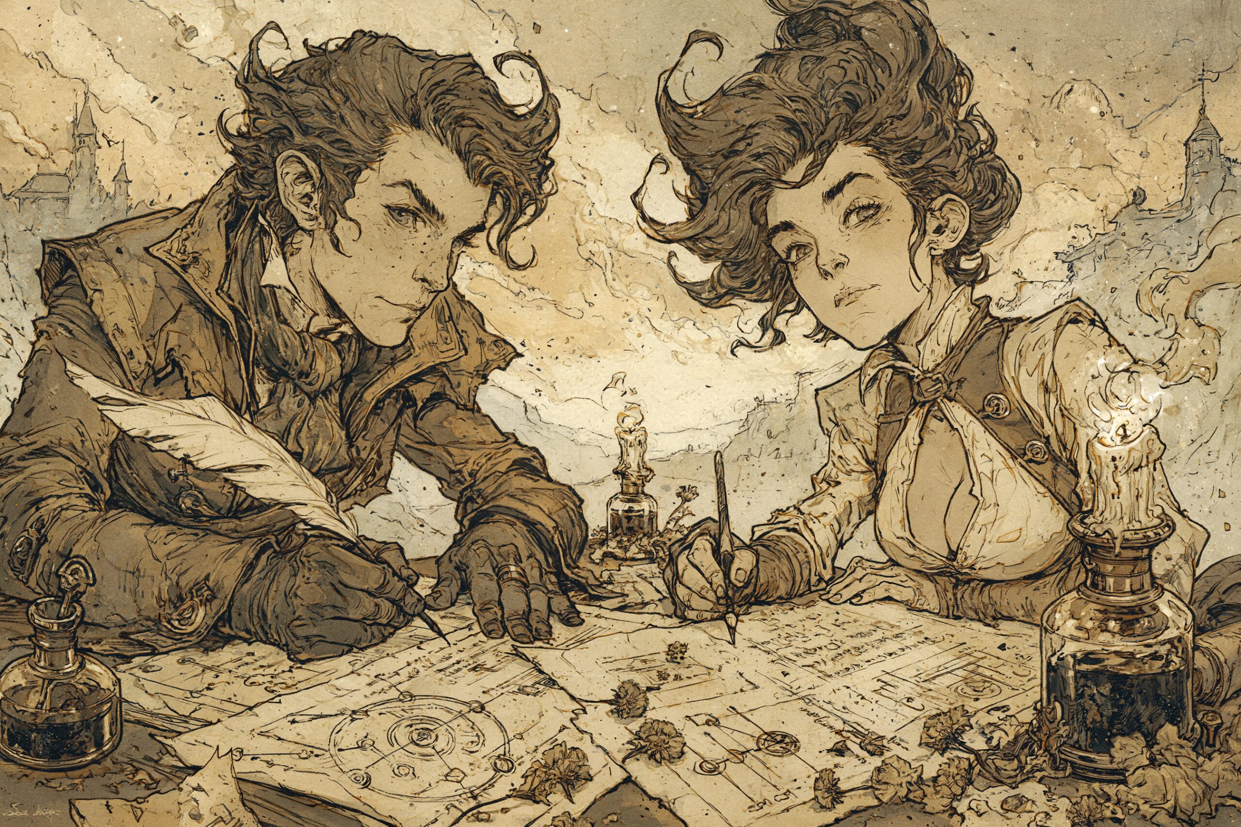 Pile de livres de JDR francais sur un bureau parisien scaled