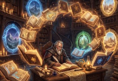 Un magicien étudie les plans et les passages entre les mondes donjons et dragons 5.5e 2024
