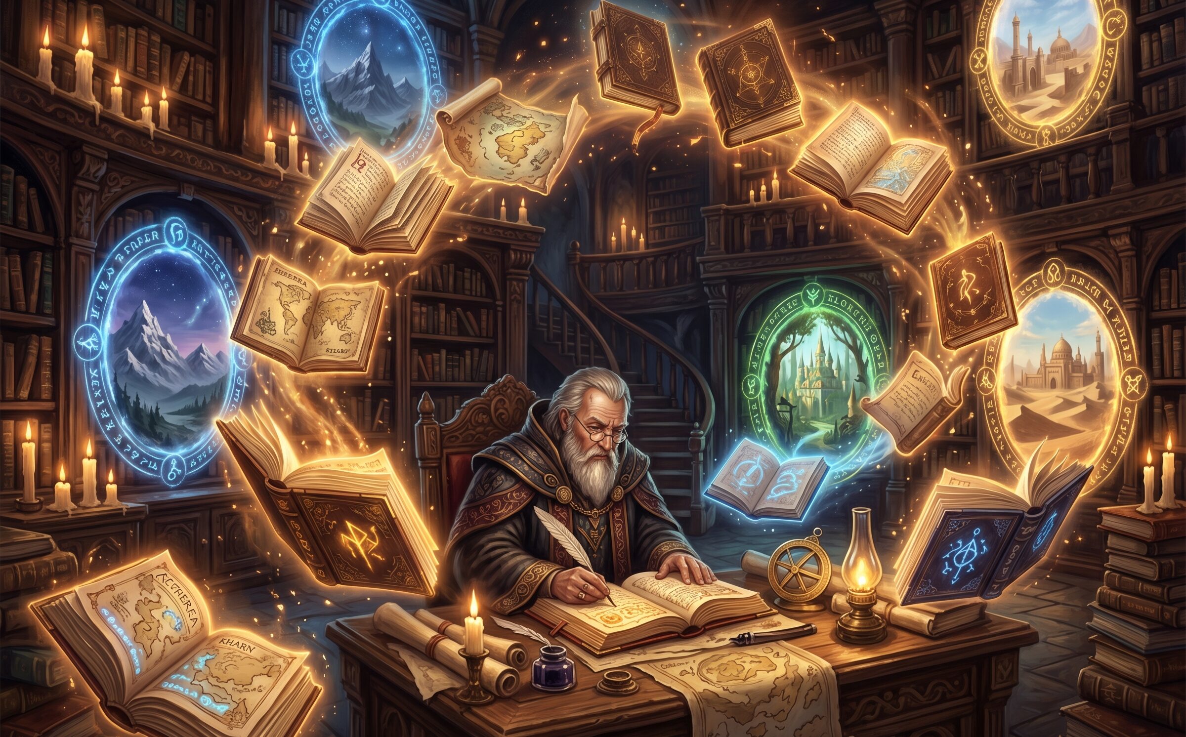 Un magicien étudie les plans et les passages entre les mondes donjons et dragons 5.5e 2024