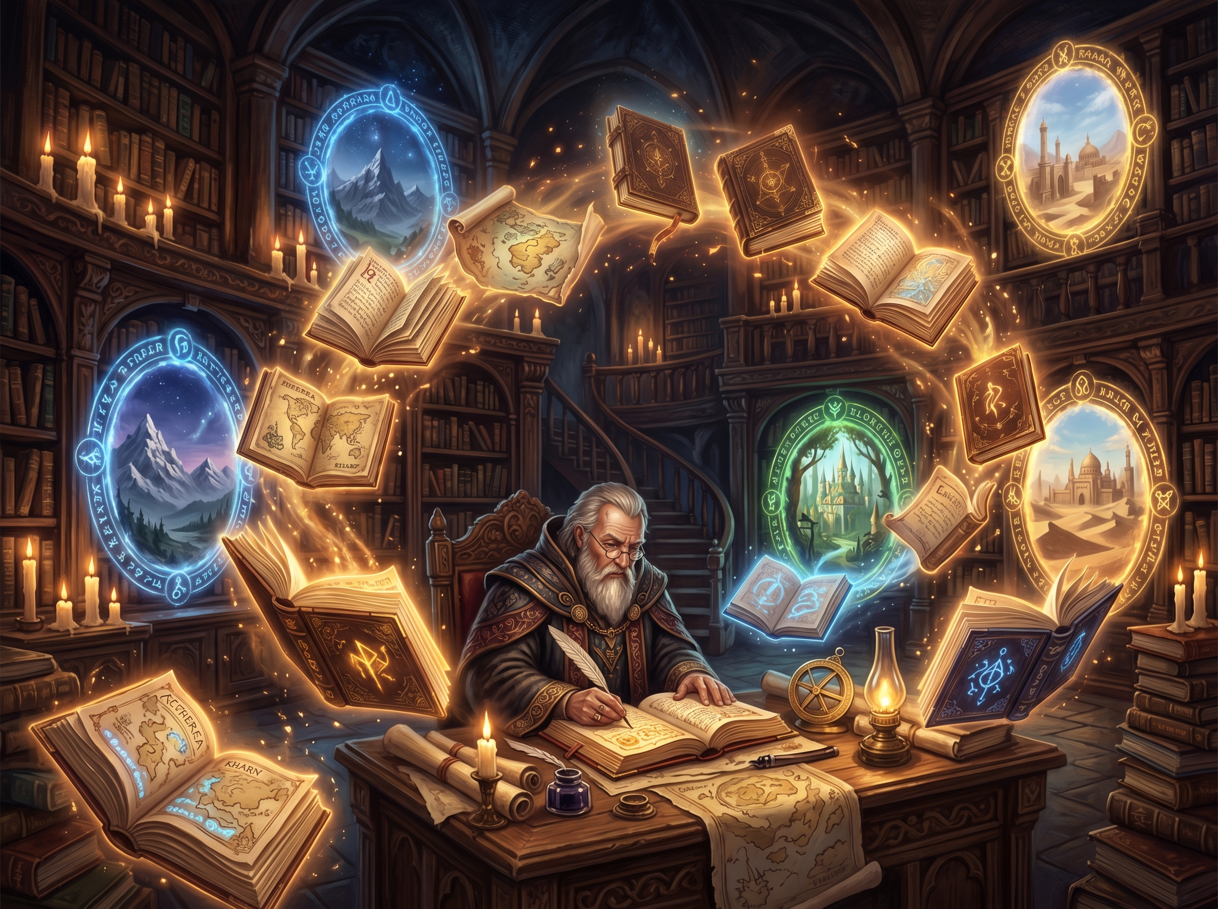 Un magicien étudie les plans et les passages entre les mondes donjons et dragons 5.5e 2024