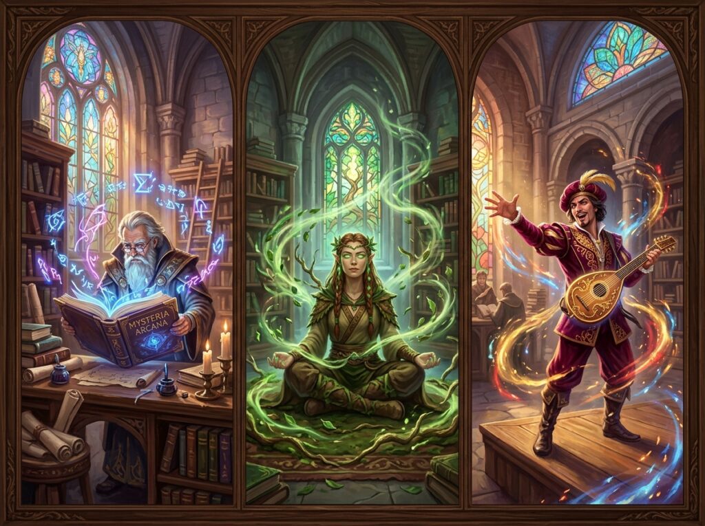Un mage, un druide, un barde.