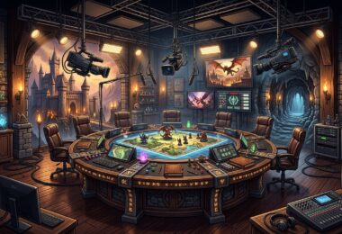 Studio professionnel d'actual play avec setup de streaming complet et caméras