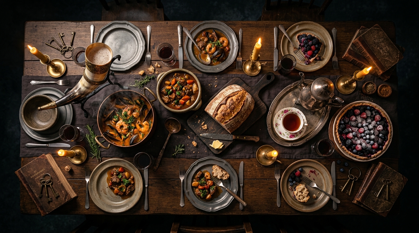 cuisine geek hub table banquet litteraire