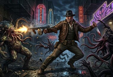 Héros d'action de Pulp Cthulhu combattant le surnaturel dans les années 1930