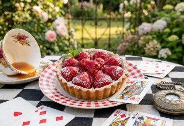 tarte fraises reine coeur alice echiquier