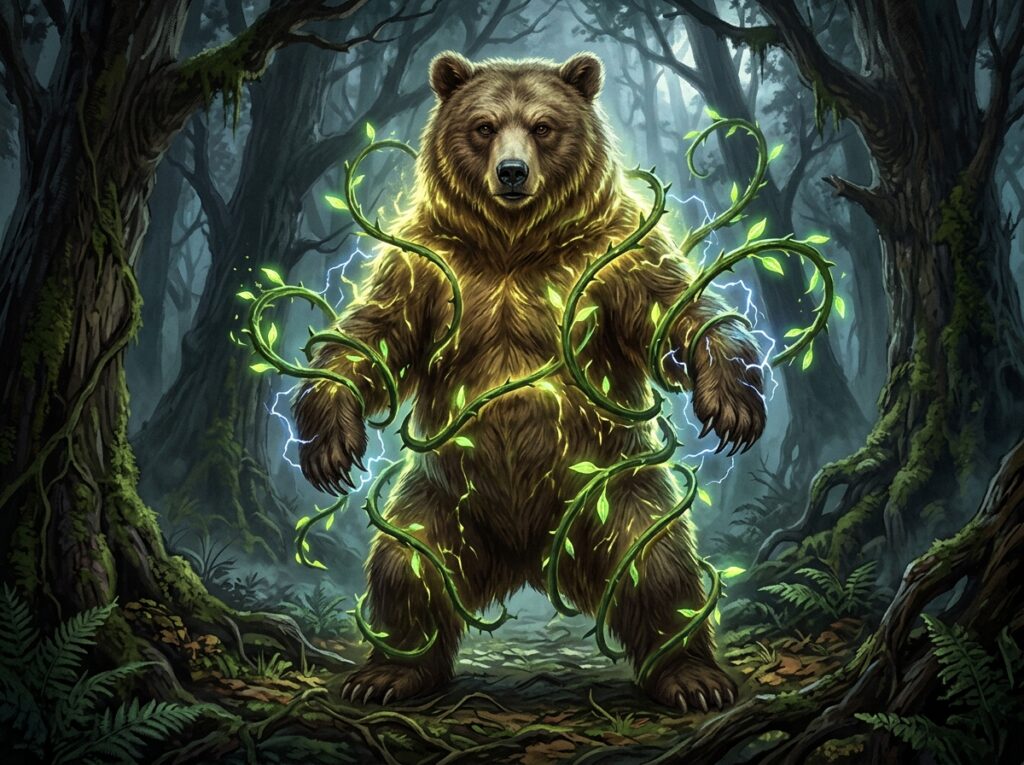 Druide DnD 2024 : guide complet de la classe nature dans Donjons et Dragons 2 Un druide se transforme en ours. Illustration Donjons et dragons.